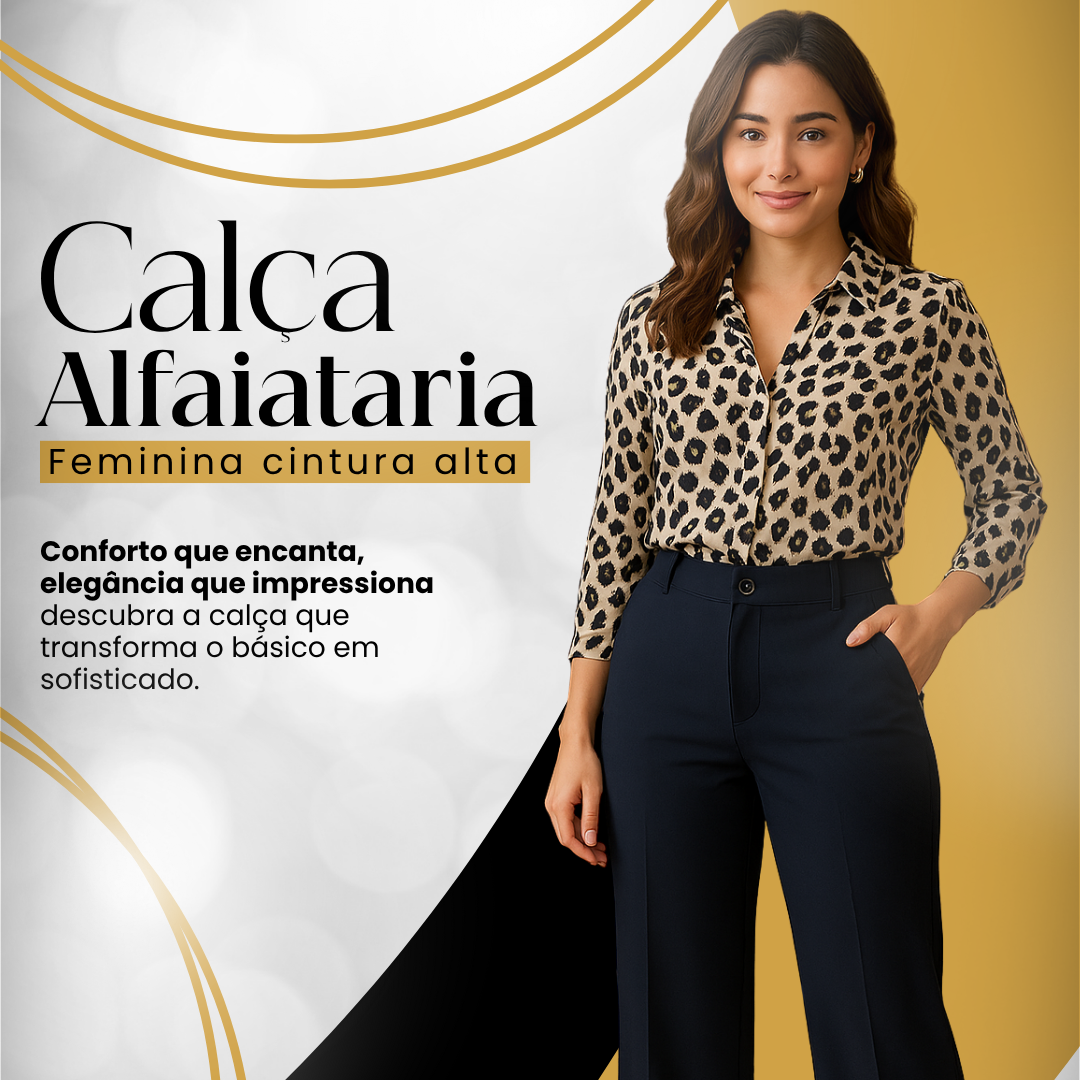 Kit 4 Unidades - Calça Pantalona Alfaiataria Premium