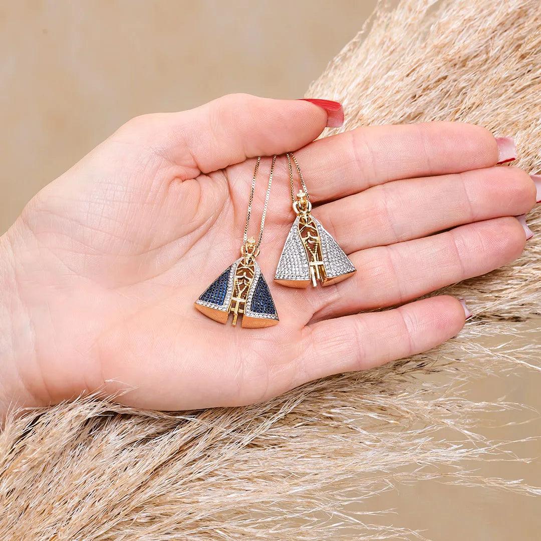 Colar Banhado a Ouro Nossa Senhora Aparecida - Proteção para sua família